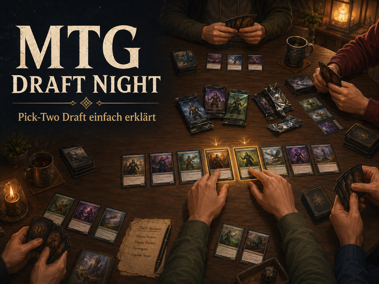 MTG Draft Night erklärt: So funktioniert Pick-Two Draft mit 4 Personen